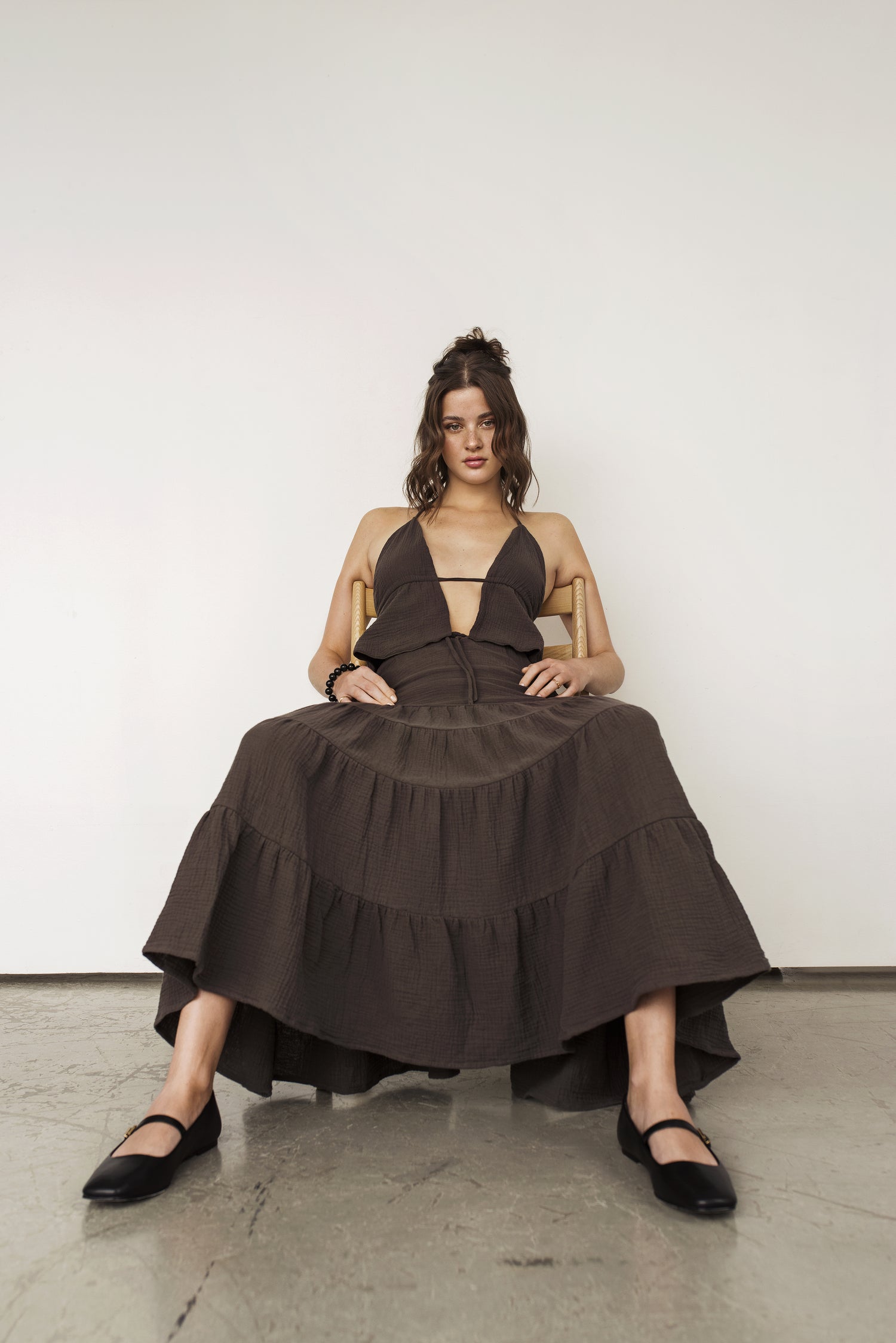 Jupe Maxi Texturée en coton organique