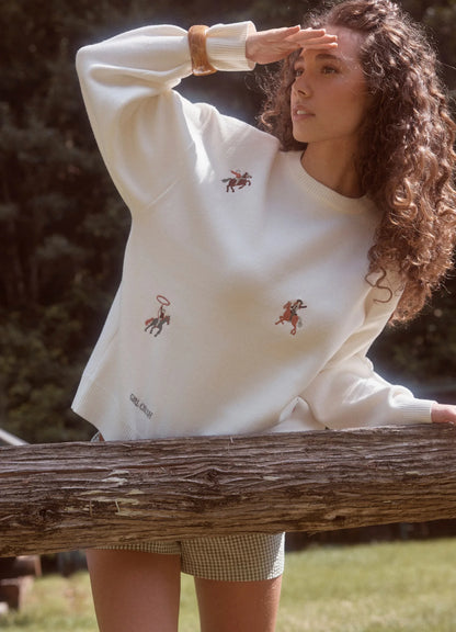 Pull Club Rodéo en tricot à col rond
