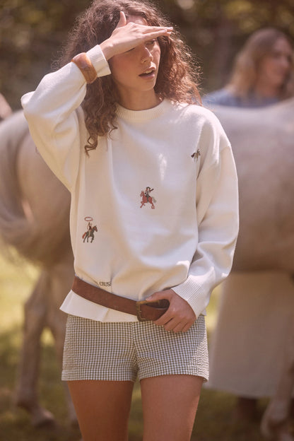 Pull Club Rodéo en tricot à col rond