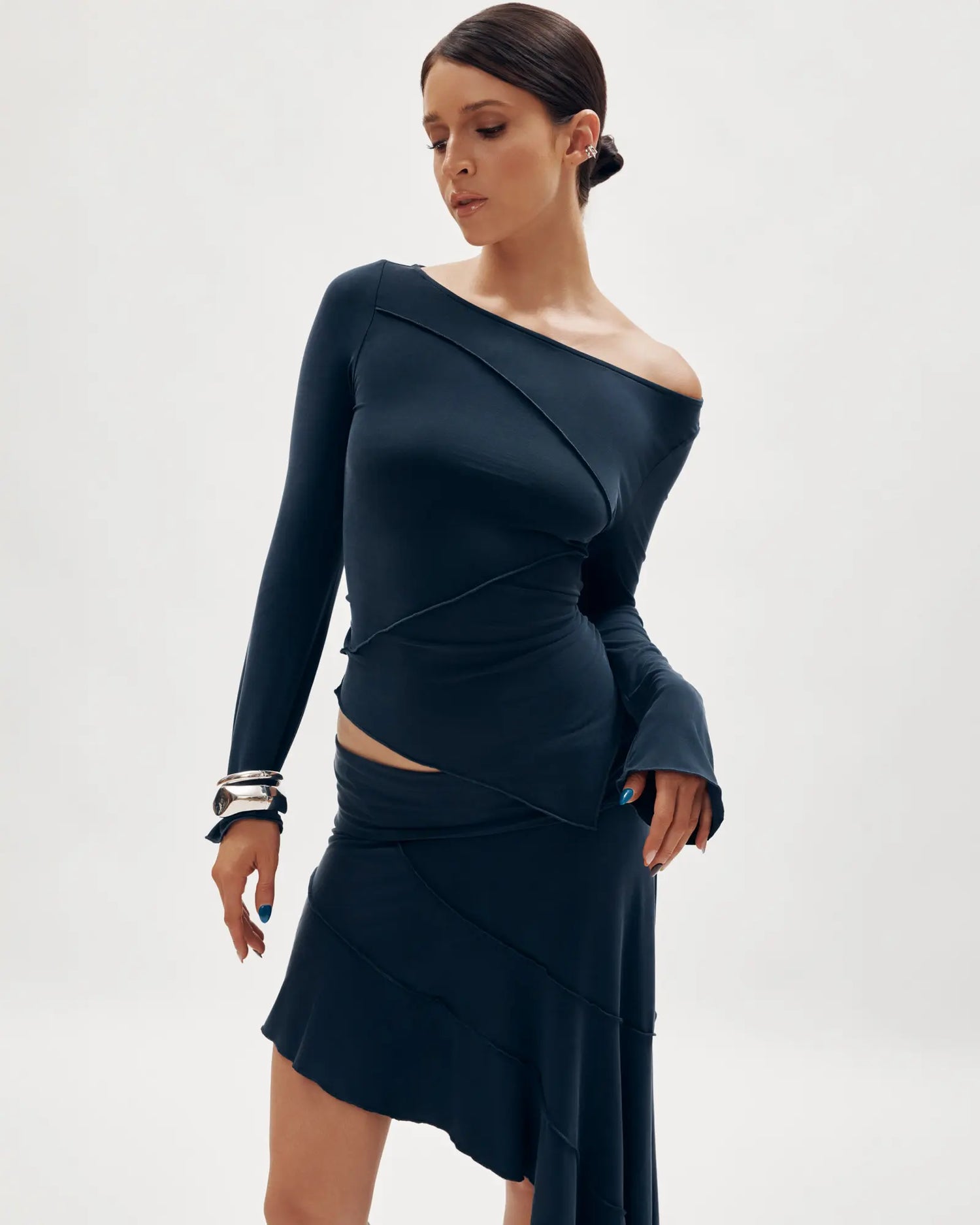 Asymmetrical Midi Skirt - G6010