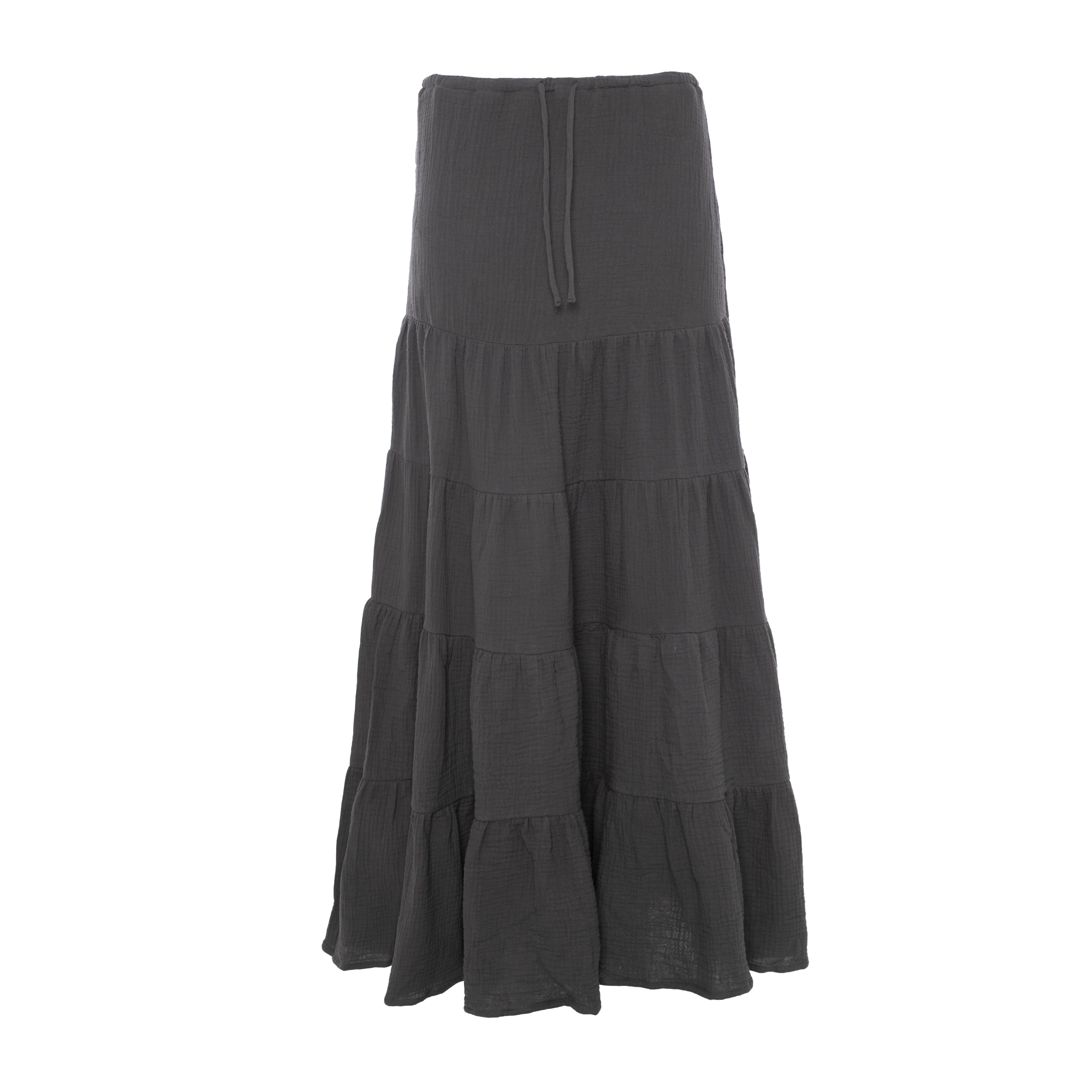 Textured Organic Cotton Maxi Skirt