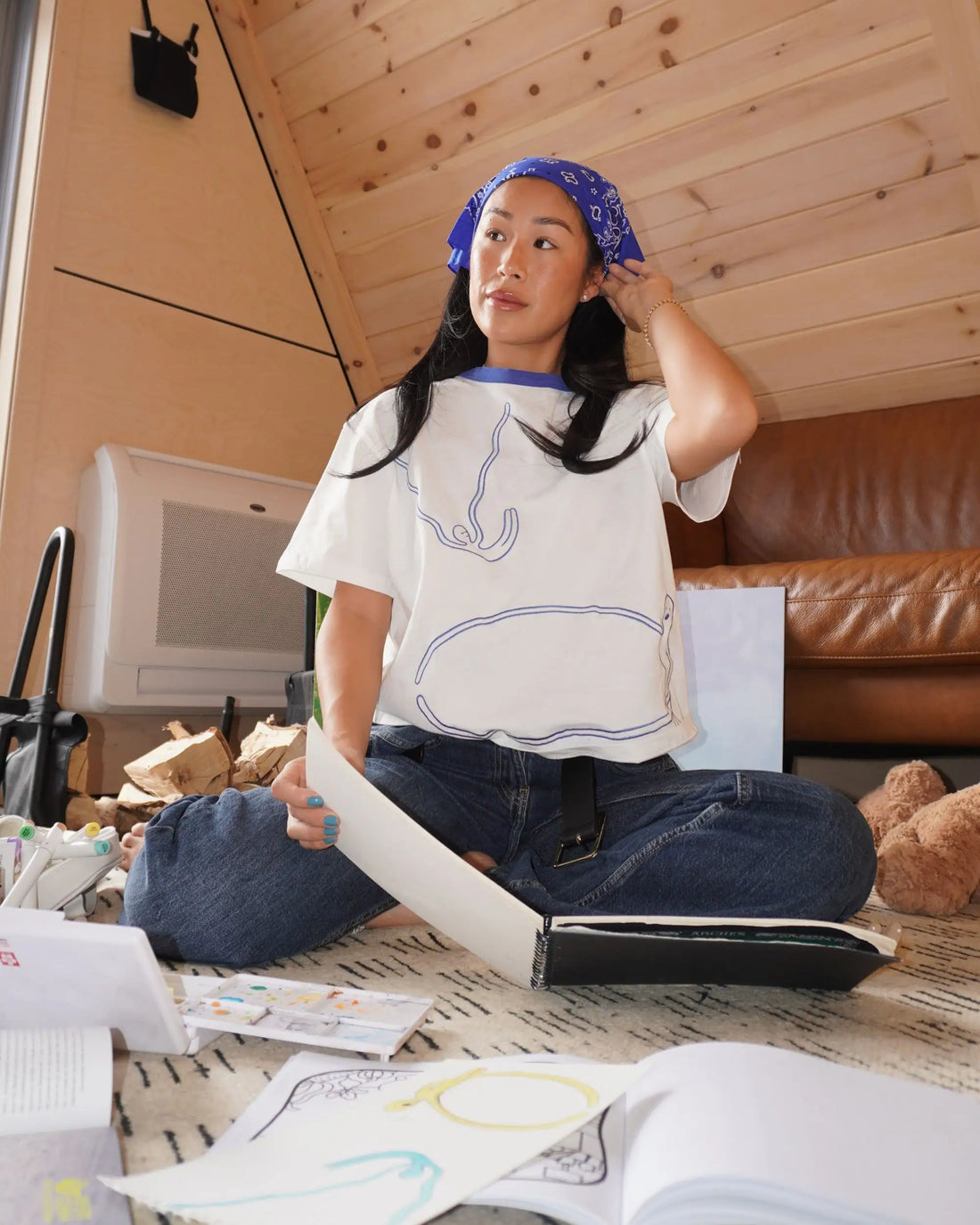 T-shirt à coupe ample "besties"