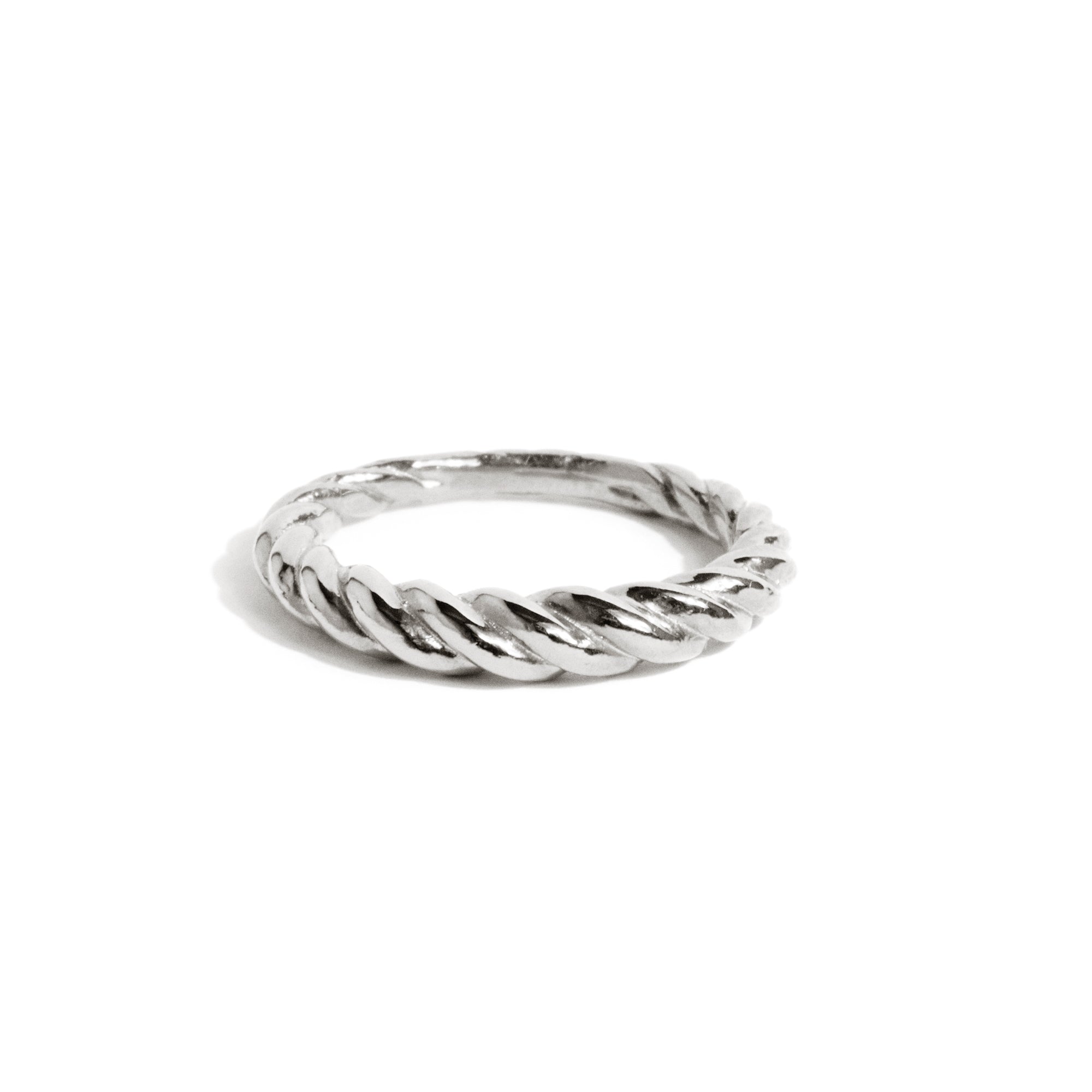 Braided hot sale ring silver