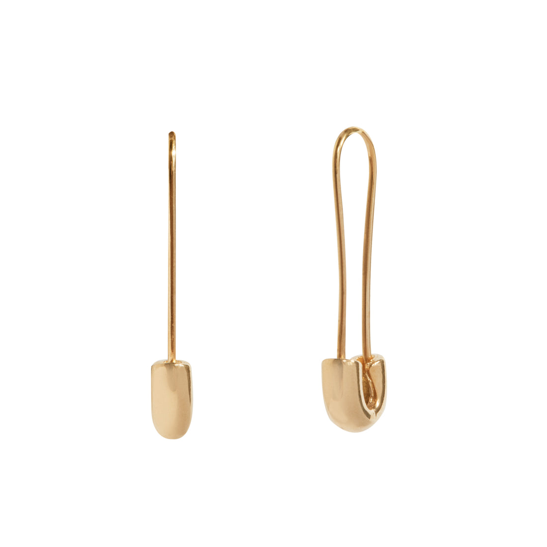 Safety Pin Earrings - Gold