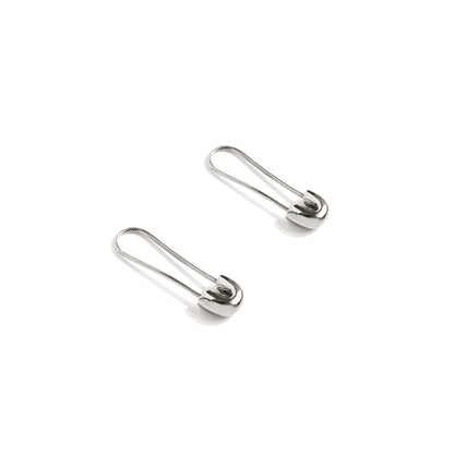 Safety Pin Earrings - Silver