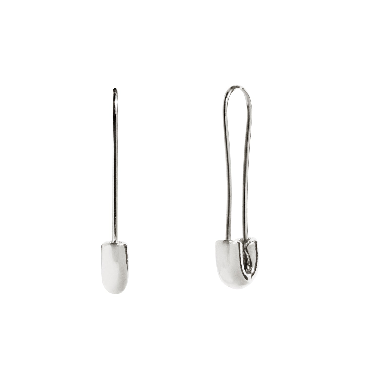 Safety Pin Earrings - Silver